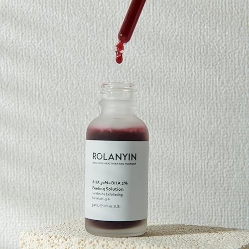 Miniatura 6 de Rolanyin Solución de pelado AHA 30  BHA 2 Suero facial exfoliante de 10fl oz para combatir las manchas reduce la congestión de poros y las líneas
