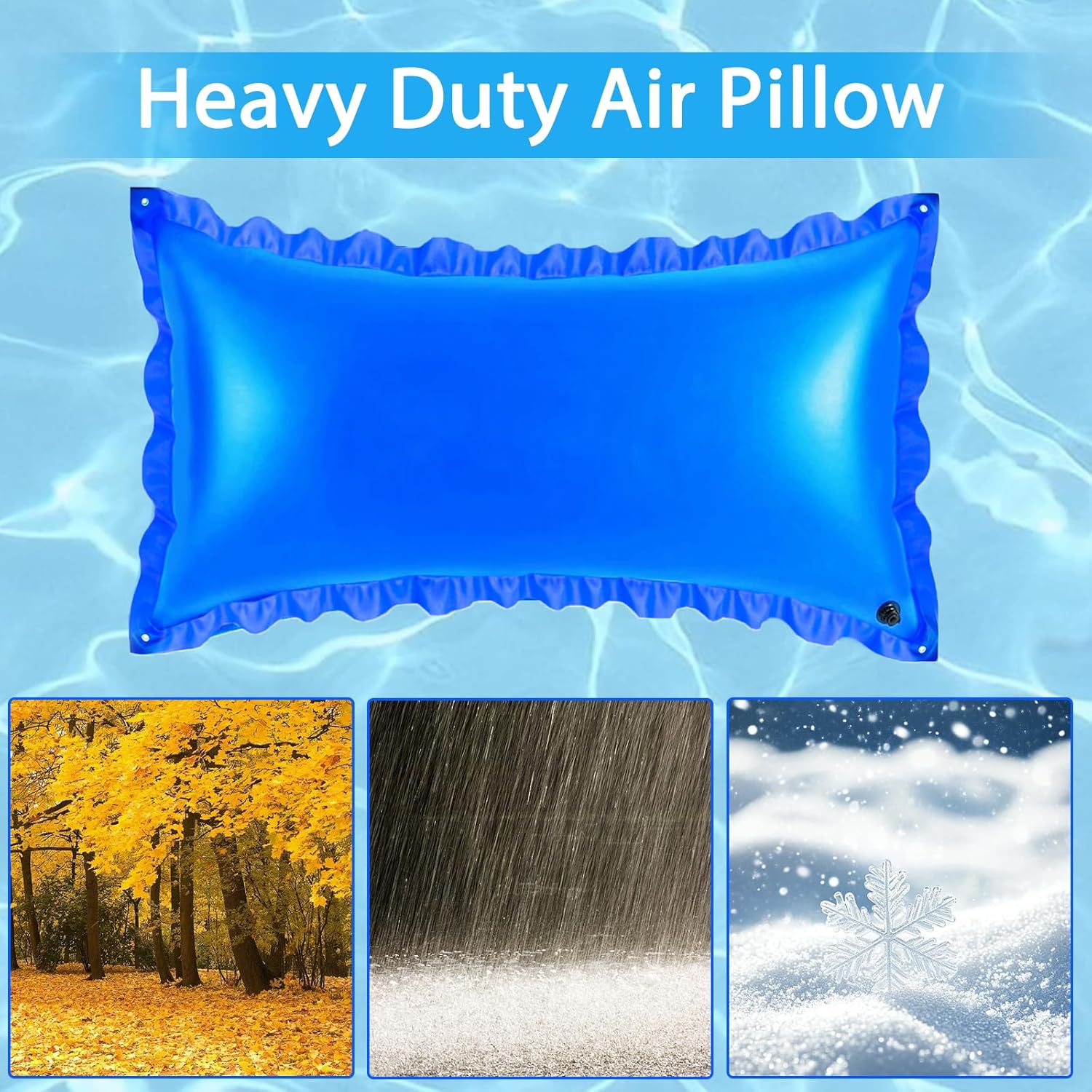 4x8 Pool Pillows for Above Ground Pools for Closing Winter, 0.4mm Thicker PVC Pool Balloon Air Pillow Winterizing Closing Kit with Ropes for Support Swimming Pool Covers