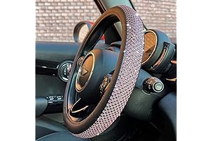 PINCTROT Bling Bling Crystal Steering Wheel Cover for Women