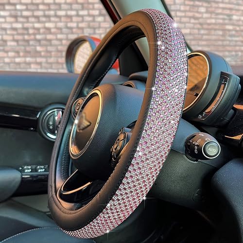 Bling Bling Comfy Steering Wheel Cover with Jumbo Crystal Rhinestones,
