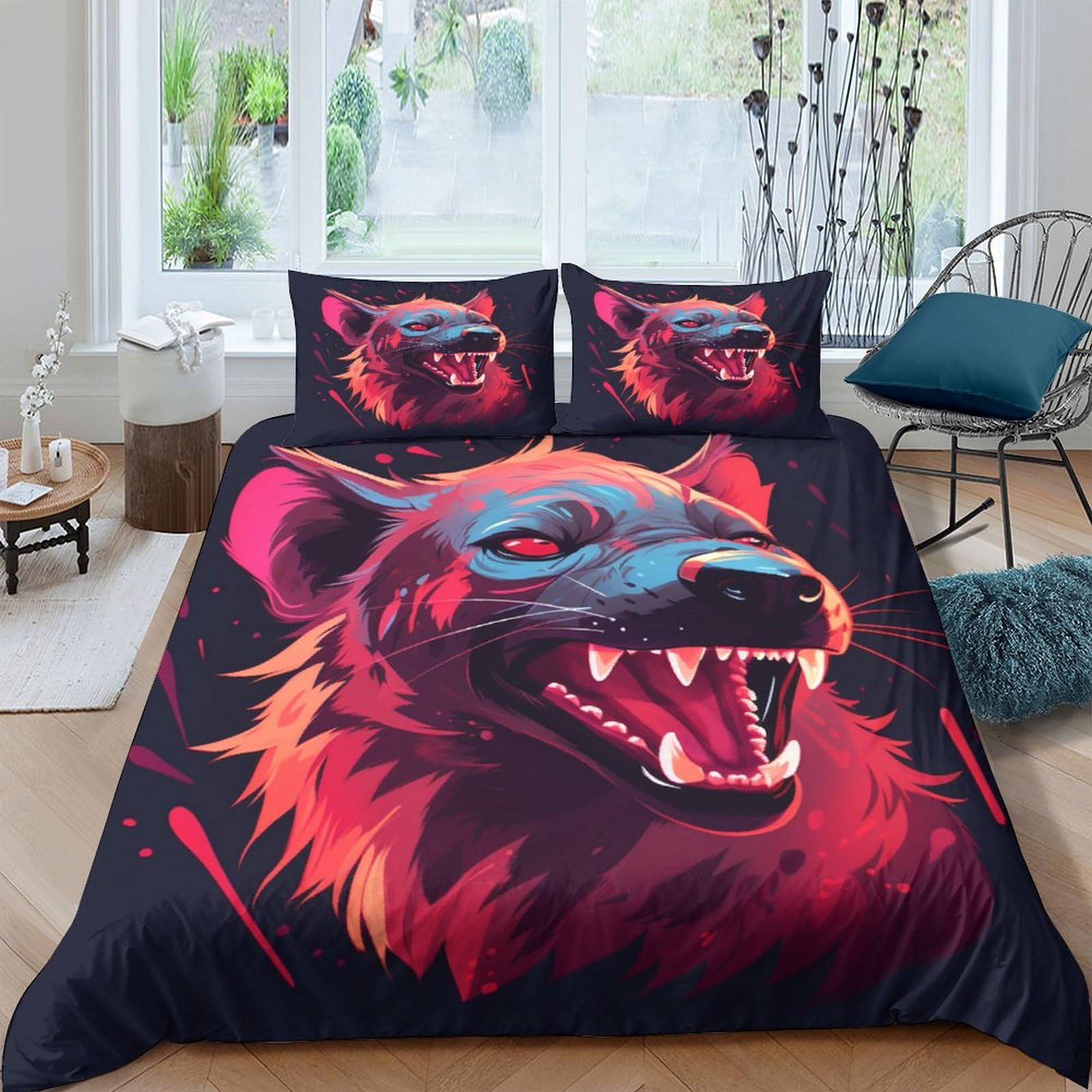 Parure de lit 3 pièces microfibre respirante pour lit 2 personnes