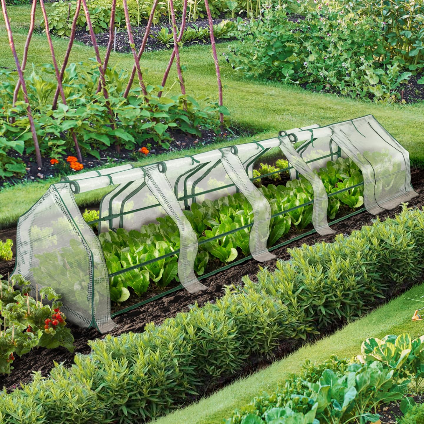 IDMarket - Serre châssis de Jardin spéciale forçage L. 300 CM Blanche