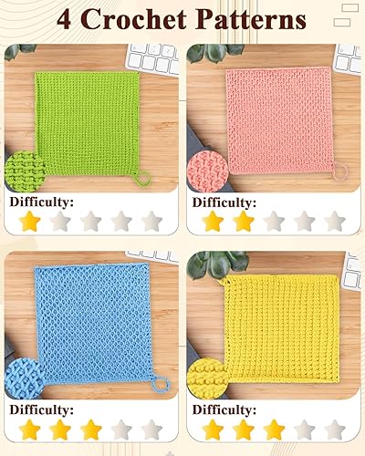 Miniatura 5 de Aelike - Kit de ganchillo para principiantes y niños, kit de ganchillo fácil de aprender a tejer con hilos, ganchos de ganchillo tunecinos,