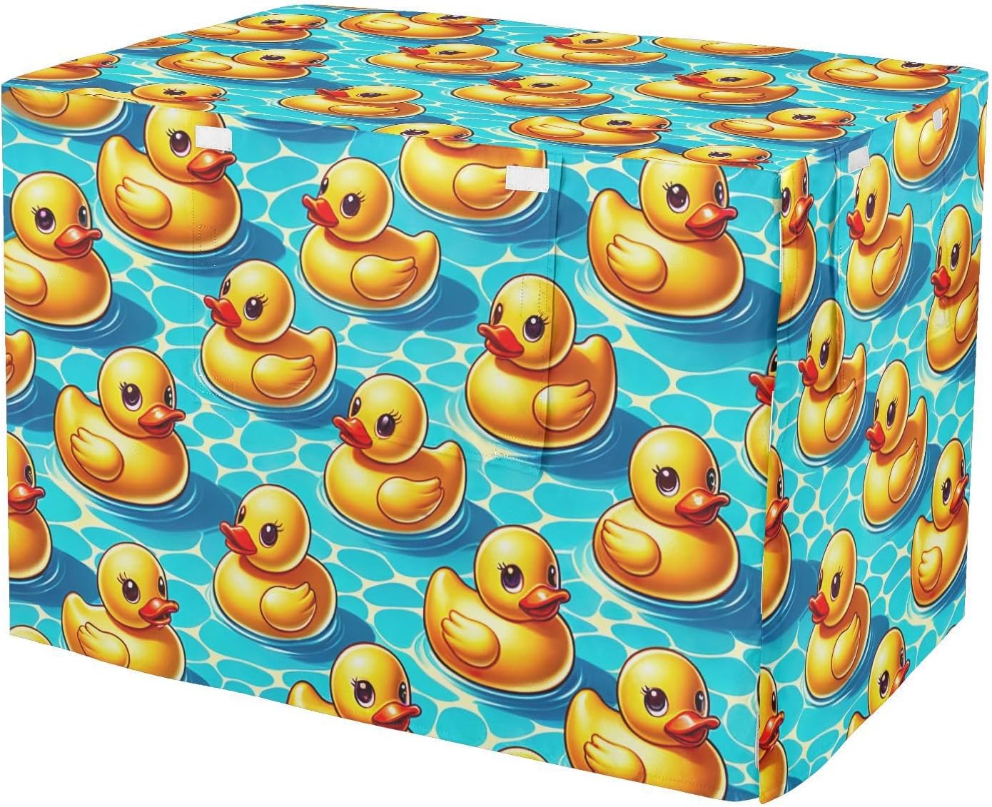 Rubber Ducks Swiming Pool Pet Cage Cover with Openings, Windproof Crate Covers, X-Large