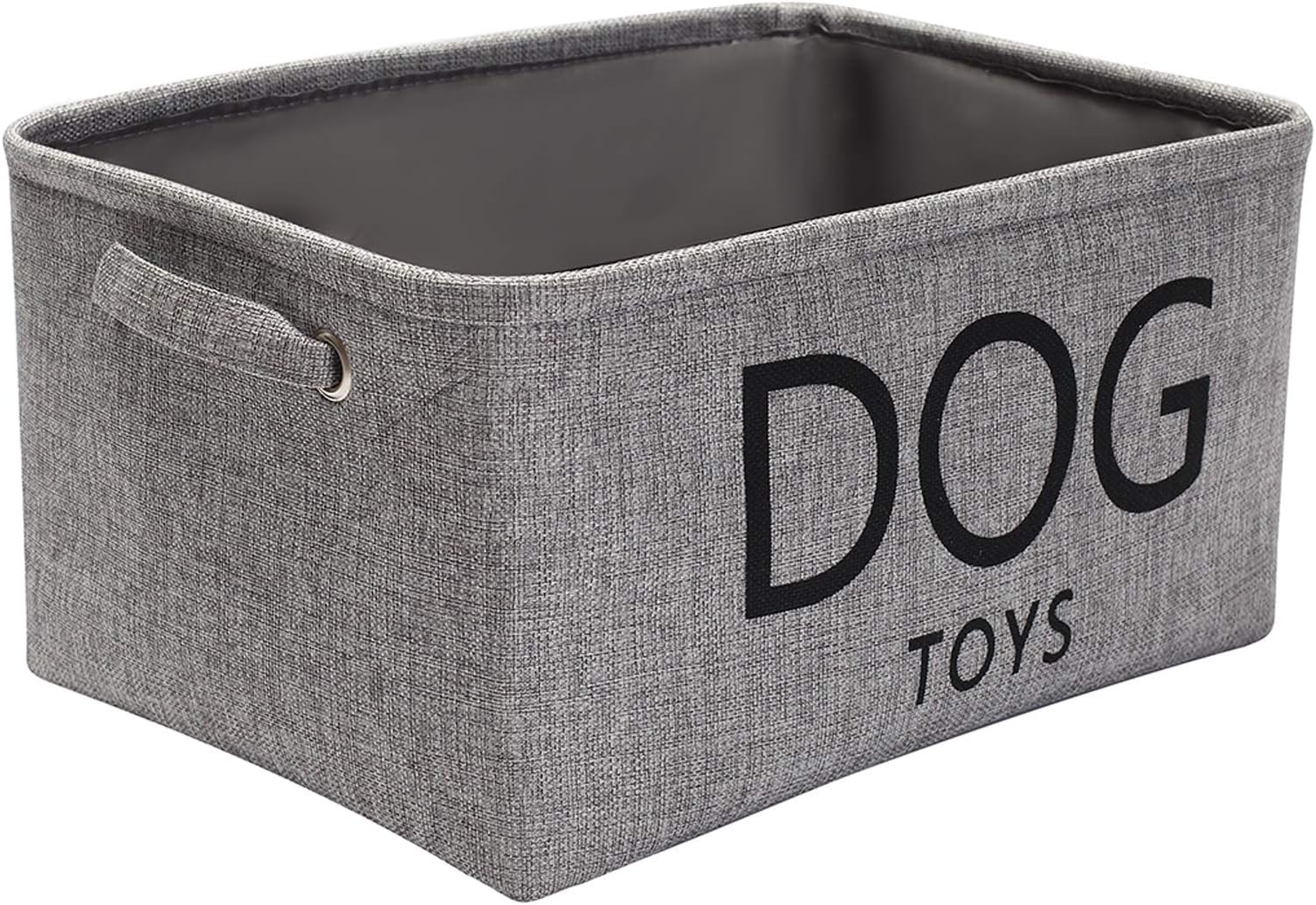 Pethiy Canvas cat Toy Basket-Basket with Handles for Clothes Storage for cat toy bin pet toy storage cat toy bin Pet Toy and Accessory Storage Bin-Gray