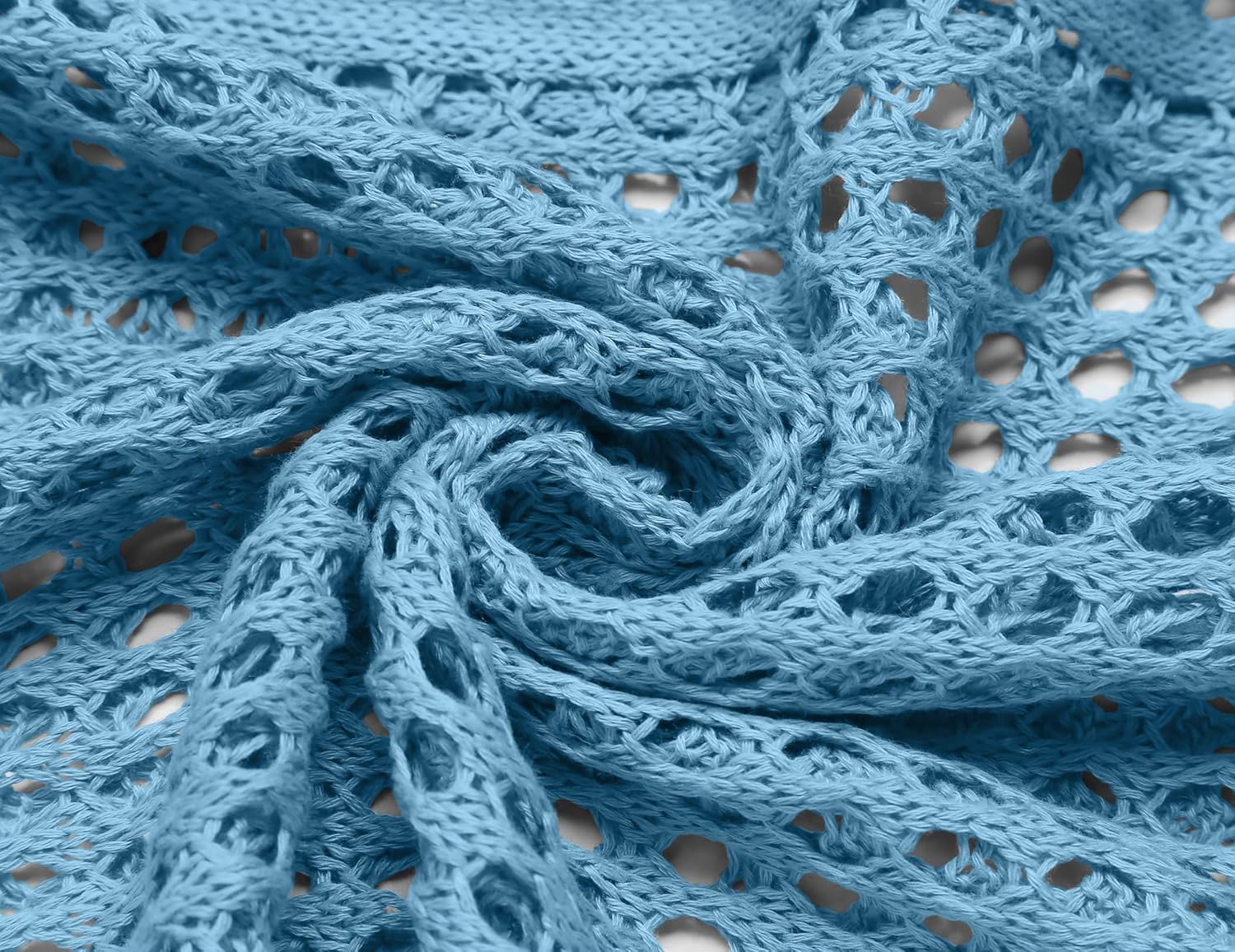 Zeagoo Women's 2026 Summer Crochet Lightweight Cardigan Short Sleeve Boho Kimono Oversized Open Front Sweater Tops - Image 6