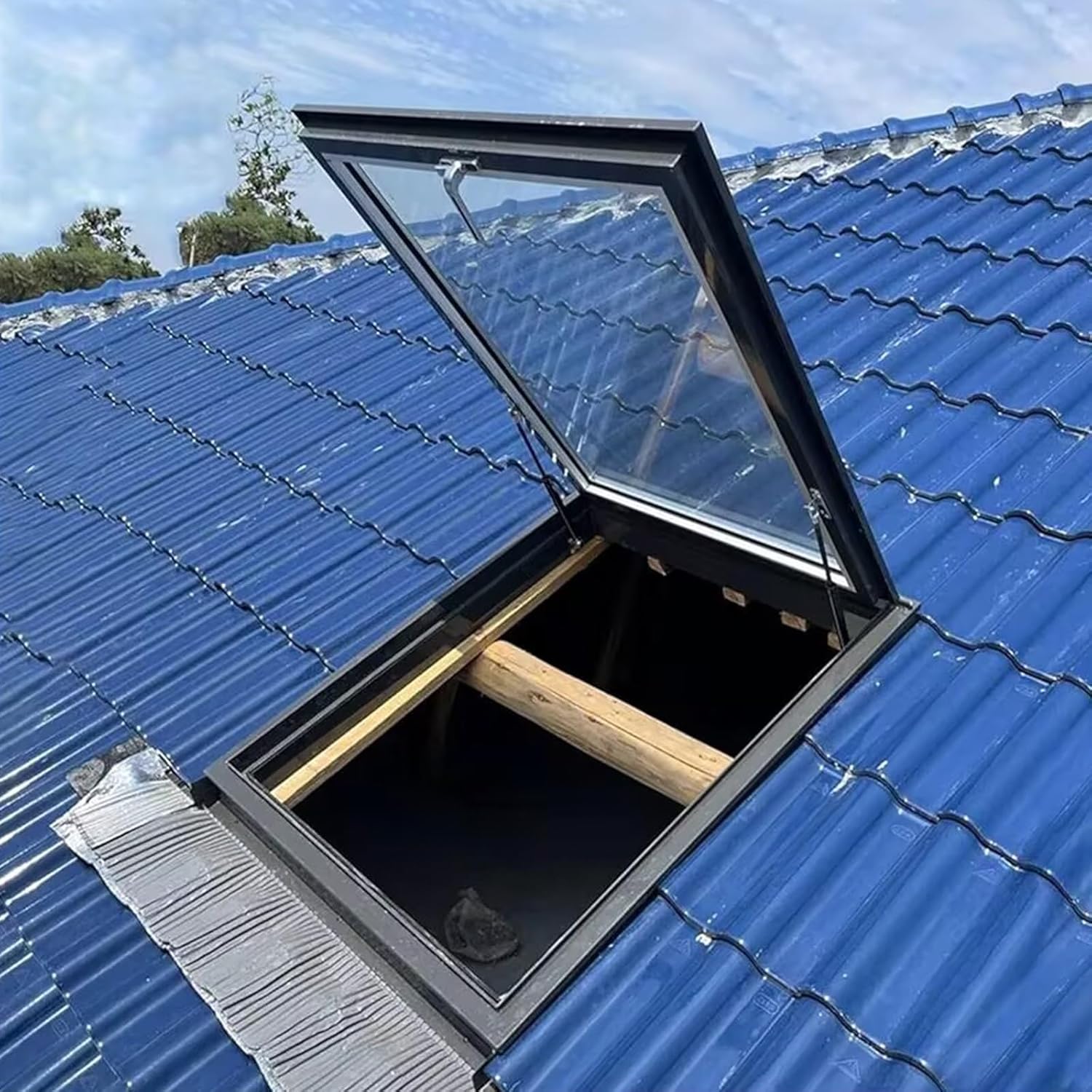 22/24/26/28/30/34/38 inch Household Roof Skylights, Customizable Attic Skylight with Tempered Glass, Highly Sealed Large Basement Window(22x38in(56x96.5cm))