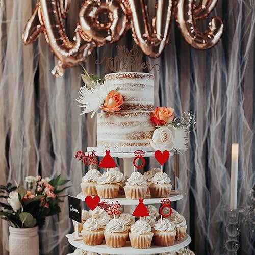 Miniatura 71 de 36 piezas de adornos de diamantes para cupcakes con purpurina de diamantes para bodas, compromisos, despedidas de soltera, cumpleaños, aniversario