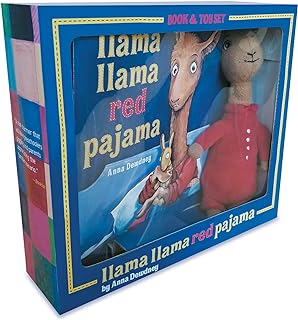Llama Red Pajama Book Plush