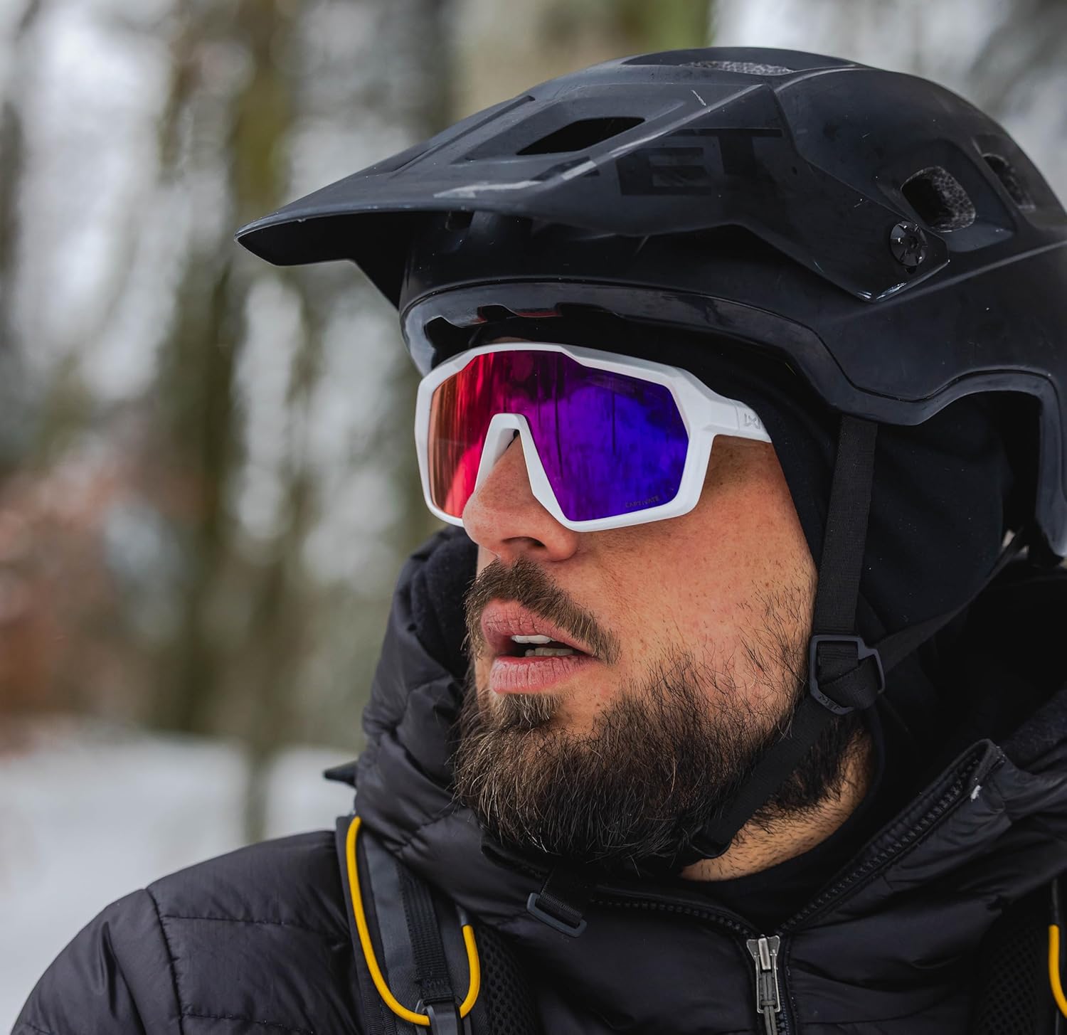 Wiley X Citadel Shield Sunglasses, Ballistic Rated Safety Glasses for Men and Women, UV Eye Protection for Shooting, Fishing and Biking, Polished White Frames, Captivate Red Mirror Lenses