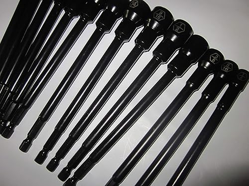 Miniatura 3 de Juego de tuercas magnéticas SAE métricas de 6 pulgadas, listas para impactos, juego de tuercas magnéticas con grabado láser, 0.276 in, 0.315 in,