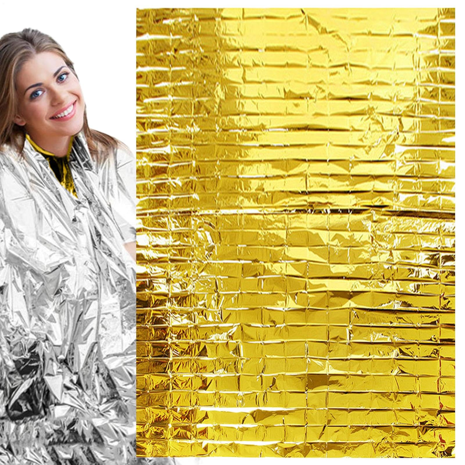 Sack d'urgence - Couverture de survie thermique spatiale en papier d'aluminium, kit d'équipement de survie , couverture réflexive de sauvetage, équipement de prévention de l'hypothermie | O