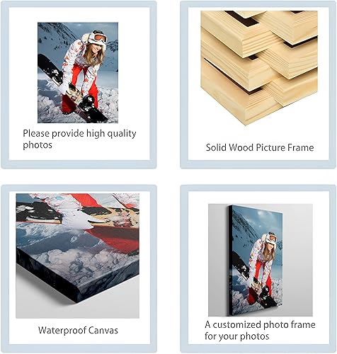 Miniatura 5 de Chexin Impresiones en lienzo personalizadas con tus fotos, marco, pósteres de arte de pared para estética, sala de estar, boda, bebé, mascota,