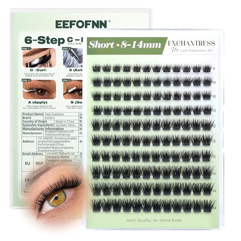 Cílios Postiços em Tufos Eefofnn Short Enchantress 8–14 mm