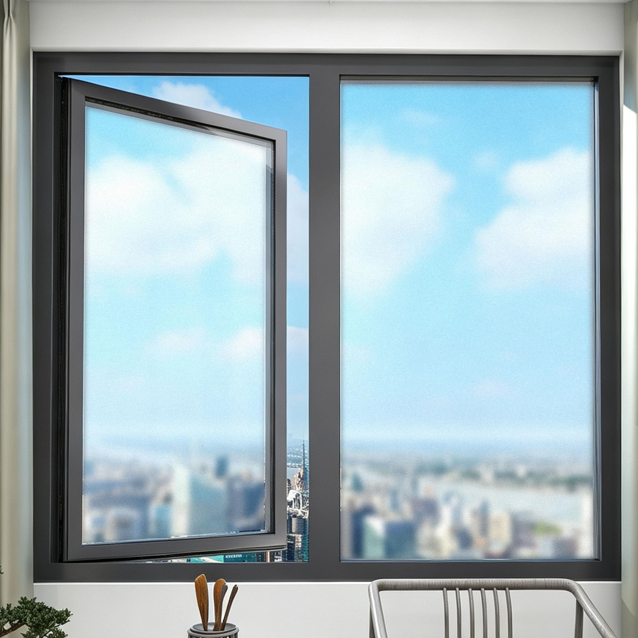 Pellicola per Finestre 120 x 750 cm Durevole, Riutilizzabile e Rimovibile, Anti-Uv Film Satinato Riposizionabile Senza Colla Adatto per Camere da Letto, Cucine, Soggiorni, Opaco puro