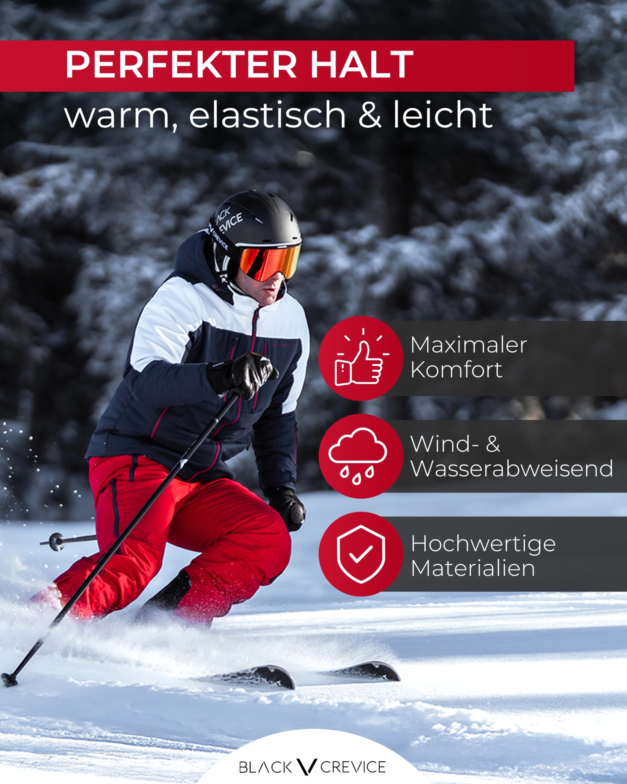 Black Crevice Damen Skirock - Modischer Thermorock in Verschiedenen Größen - Isolationsrock Mit Wattierung - Winter-Sportrock Mit Elastischem Bund