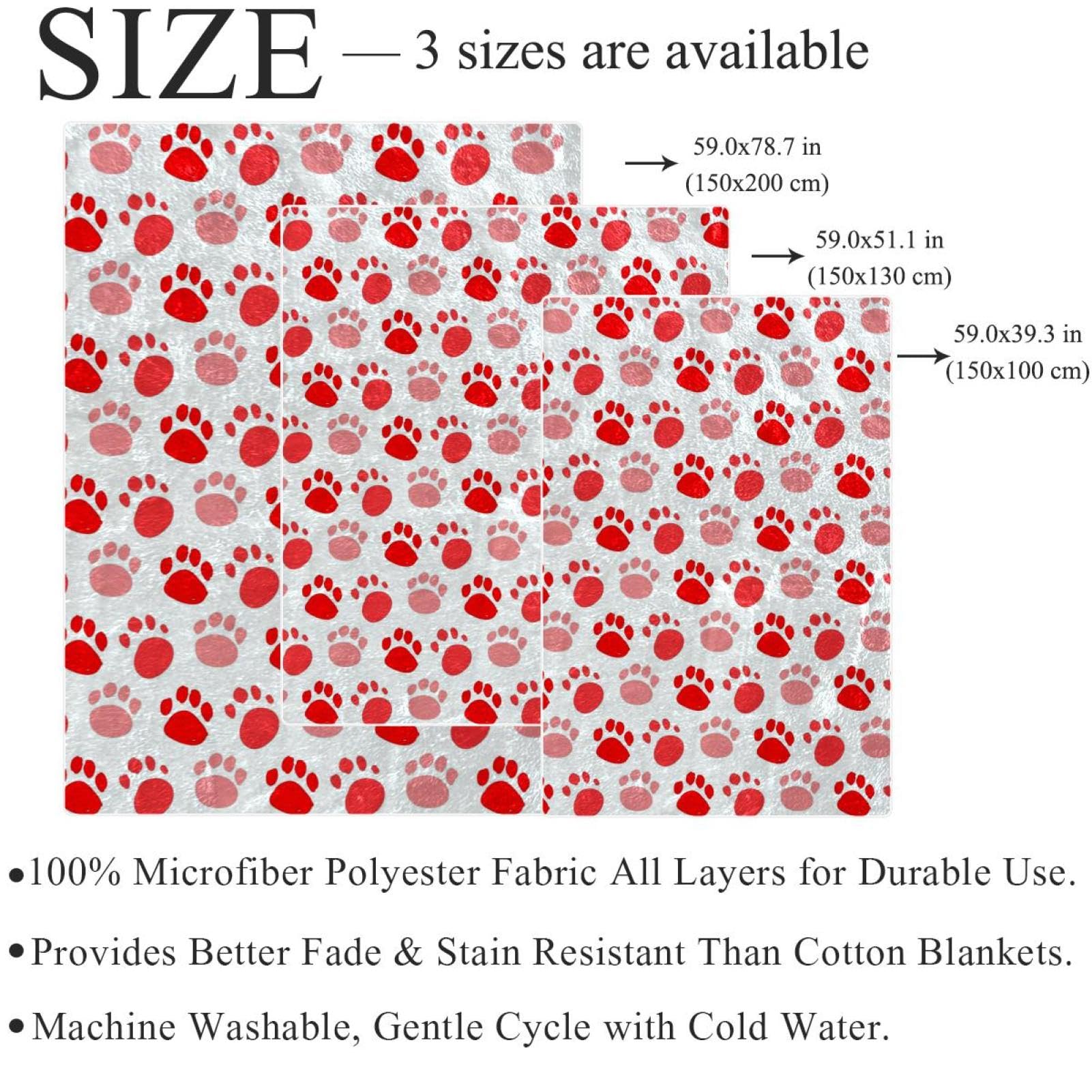 Couverture Polaire Pattes De Chien Couverture Plaid Chaude Douce pour Lits Canapés Chaises Divans 150×200cm