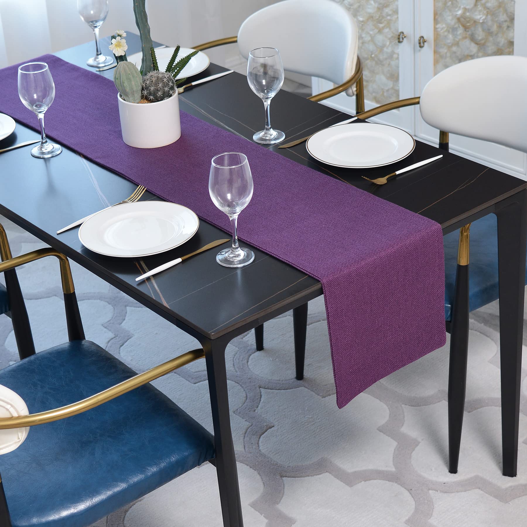 Soft Caddice Faux Linen Table Runner Cloth 2 Side for Kitchen Family Dinners or Gatherings, Indoor or Outdoor Parties, Everyday Use (12 x 72, Seats 4-