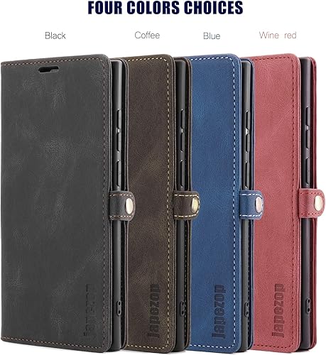 Miniatura 9 de Funda tipo cartera para Samsung Galaxy S22 Ultra, bloqueo RFID, soporte magnético, funda de piel suave con ranuras para tarjetas y bolsillos, 6.8