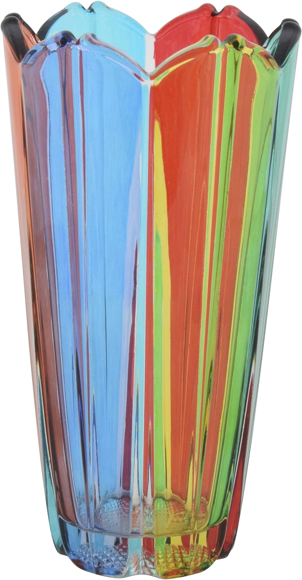 VASO COROLLA Vase Crystal Hand Painted Traditional Technique and Colors of Venice