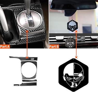Compatible with Honda Civic 8 Gen 2006 2007 2008 2009 2010 2011 Auto Parts Carbon Fiber Manual Gearbox Air Vent Panel Trim Sticker Automotive Interior Accessories (Style B)