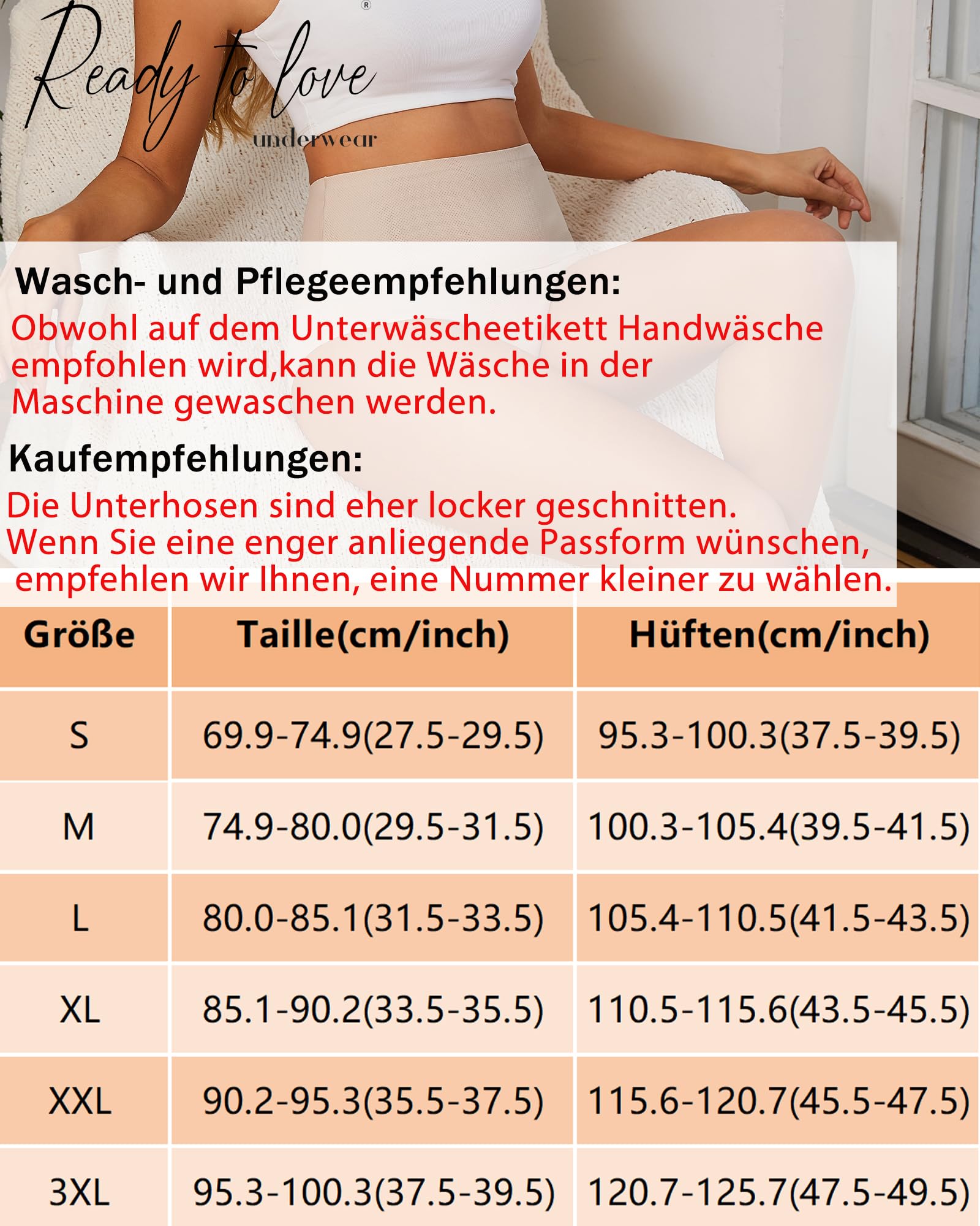 READY TO LOVE Unterhosen Damen Große Größen Seamless Slips Damen Hohe Taille Nahtlose Taillenslip High Waist Unterwäsche Frauen No Show Slip Pantys Atmungsaktiv Nahtlos Slips Mehrpack 4er Pack S-3XL
