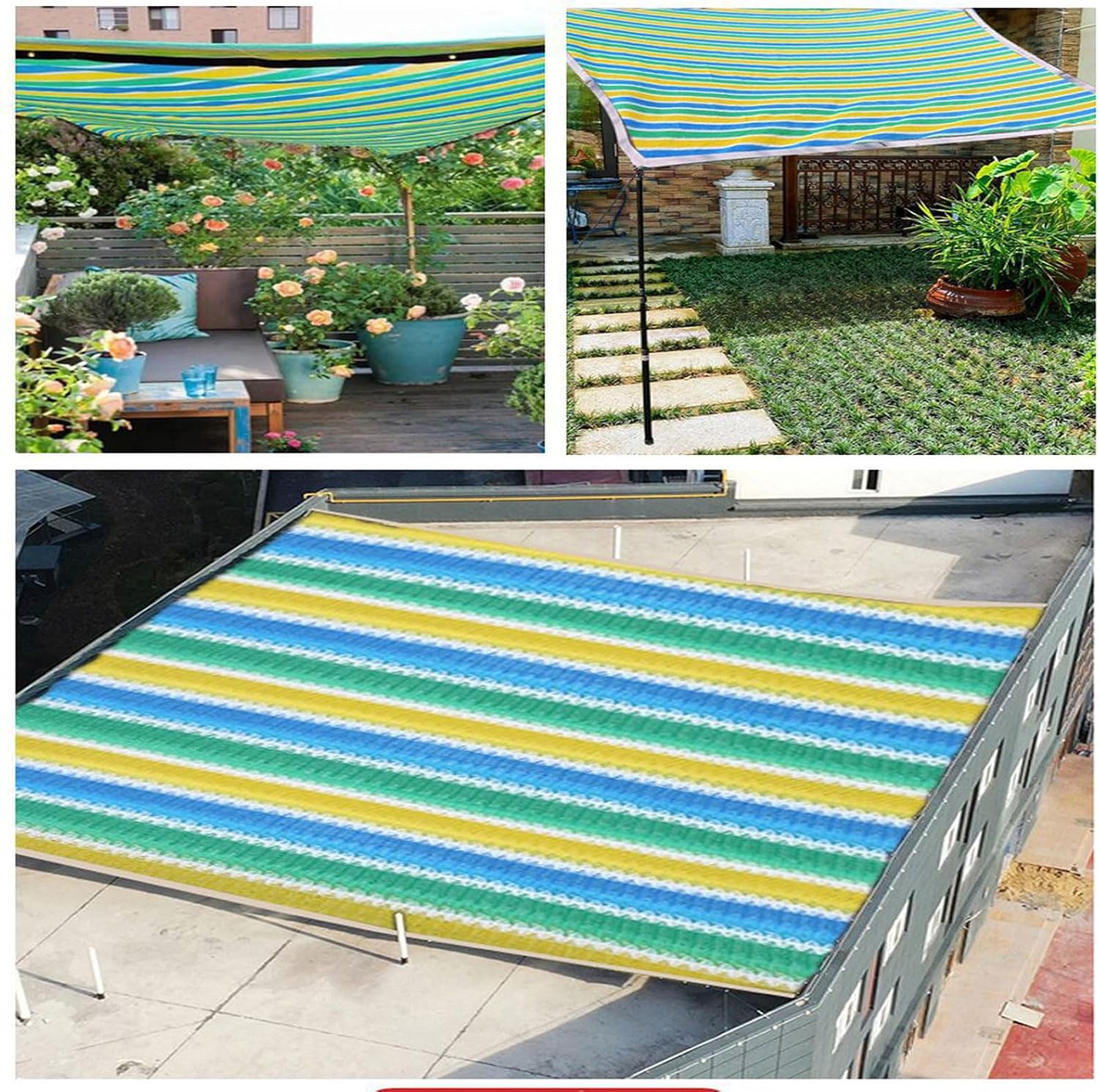 Shade Net for Patio 1x6m, Shade Cloth for Patio, Sun Shade Netting for Garden, Sunshade Net Outdoor, Sunshade Cloth with Grommets, for Plants, Greenhouse, Patio, Chicken Coop, Tomatoes Sun