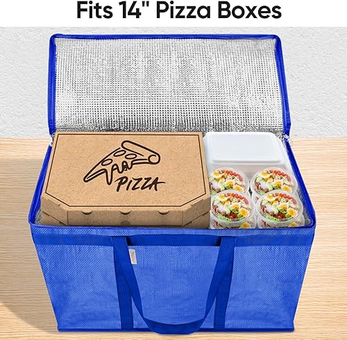 Miniatura 2 de BALEINE Paquete de 2 bolsas aisladas reutilizables para comestibles, bolsa enfriadora plegable para comestibles, bolsa aislante grande de alta