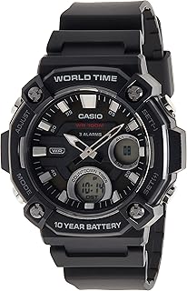 10 Year Battery World Time Countdown Timer Analog-Digital Watch (Model: AEQ-120W-1AV)