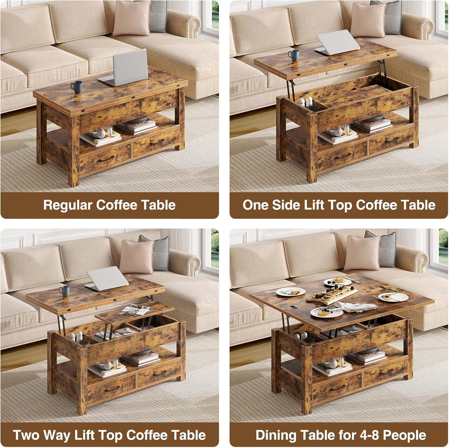 Rolanstar Coffee Table converted to Dining Table