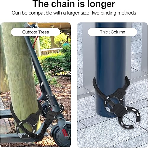 Miniatura 3 de Cerradura de scooter eléctrico, cerradura de cadena antirrobo de alta resistencia con llave, accesorios para bicicleta, bicicleta eléctrica,