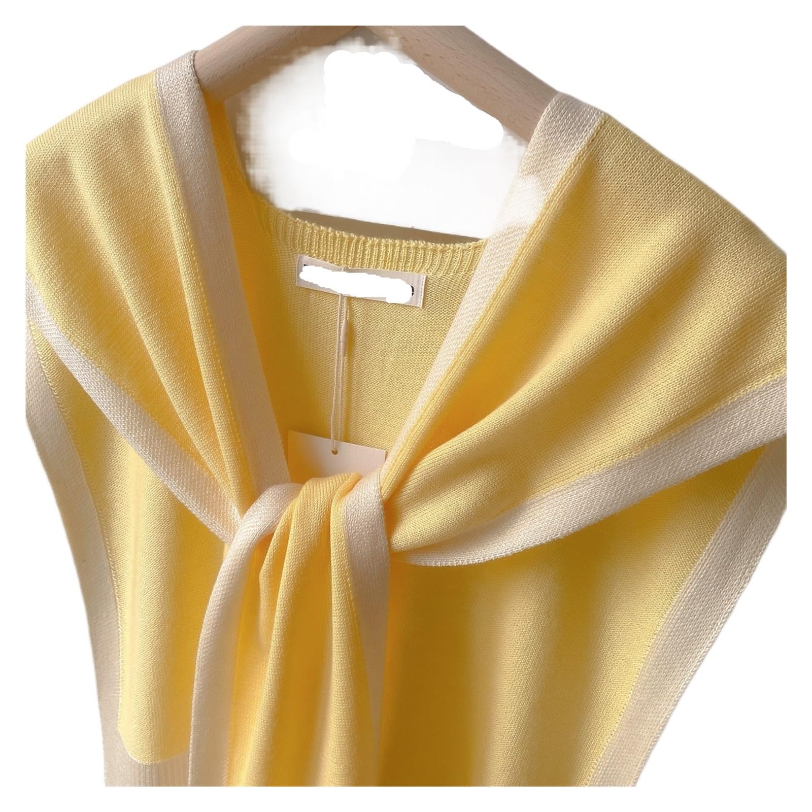 Estolas para Bodas Primavera y otoño, Chal de Punto a Rayas, Oficina de Verano, habitación con Aire Acondicionado, Bufanda for Cuello y Hombros(Yellow)