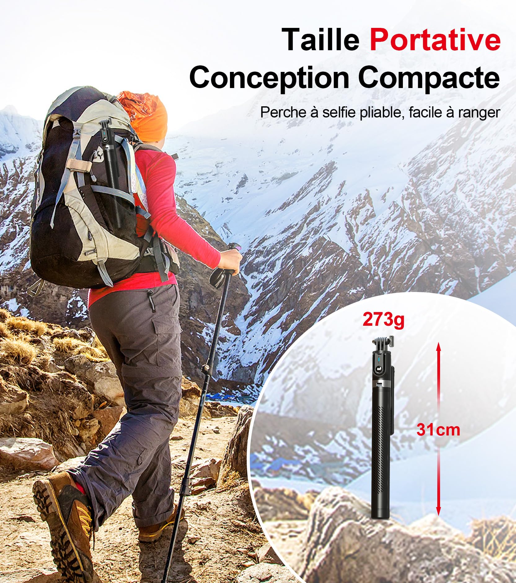 Perche à Selfie Trépied pour Smartphone - ASHINER 180cm Hauteur Support de Téléphone avec Télécommande et Lumières LED pour Voyages, Vlogs, Vidéos et Photos, Compatible avec Les iPhone et Android