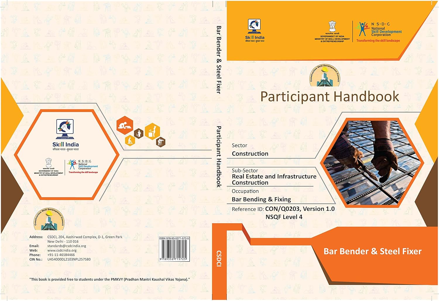 Bar Bender and Steel Fixer (Participant Handbook) Vikas Publishing