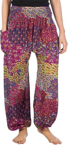 Lofbaz Harem Pants for Women Yoga Boho Hippie Clothing Womens Palazzo Bohemian Pajama Trousers Beach Indian Gypsy Genie Clothes - 1