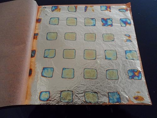 JINRUISI Folleto de hoja de oro abigarrado, 50 hojas, colorido, imitación de oro, hoja dorada, arte decorativo (bloque cuadrado dorado)