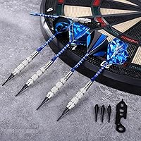 Vista 5 de GWHOLE Soft Tip Darts Set, 12pcs Aluminum Metal Body Professional Darts Plastic Tip with 16 Dart Flights and 200 Plastic Tips for Adult Electronic