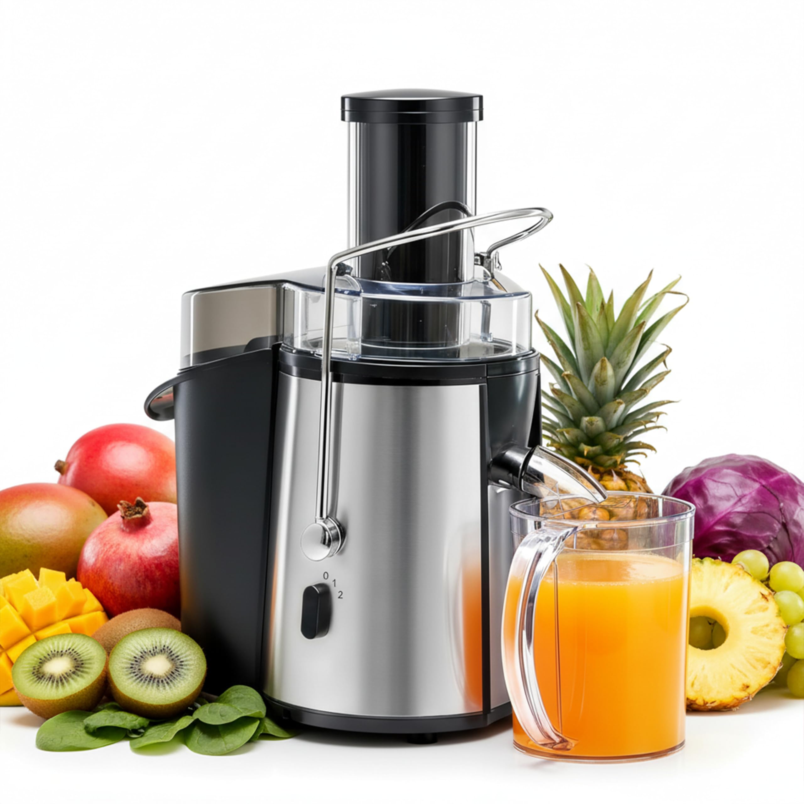 Simple Deluxe Juicer Machines, 700W Centrifugal Juicer Extractor with Wide Mouth 3" Feed Chute for Fruit Vegetable, Electric Juicer with 2-Speed Quick