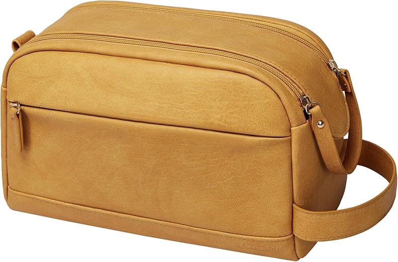 Necessaire masculina Celvetch em couro sintético PU amarela