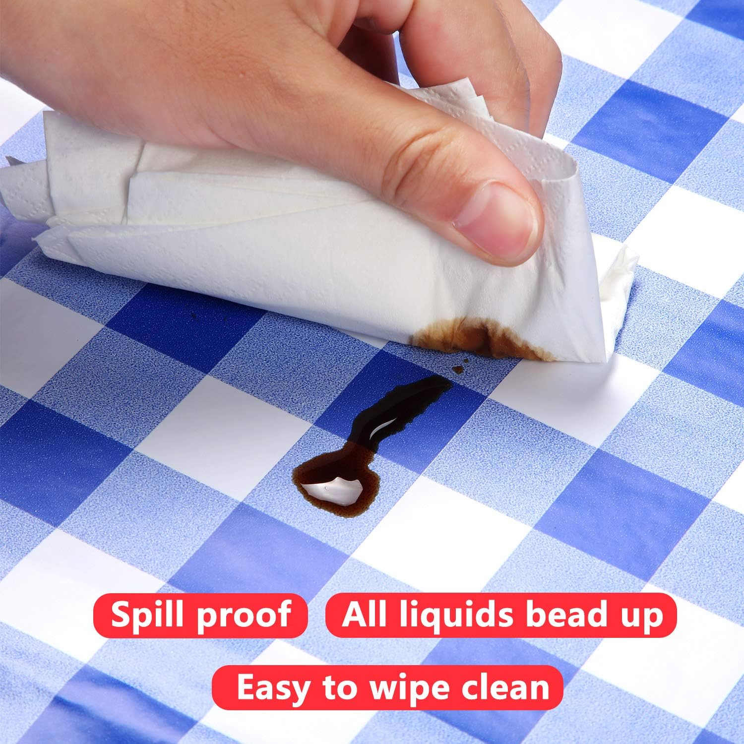 Limited Discount 2 Pieces Vinyl Fitted Tablecloth Cover Checkered Flannel Table Cover Waterproof Round Table Protector Elastic Flannel Backed Tablecloth for Indoor Outdoor Use Best Cyber Deals 🔥 2 Pieces Vinyl Fitted Tablecloth Cover Checkered Flannel Table Cover Waterproof Round Table Protector Elastic Flannel Backed Tablecloth for Indoor Outdoor Use