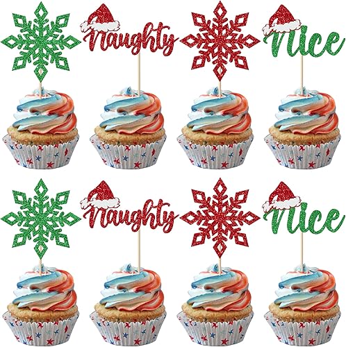 Miniatura 8 de Paquete de 24 adornos para cupcakes de jengibre para revelación de género, con purpurina, Navidad, pan de jengibre, para hombre, niño o niña, para