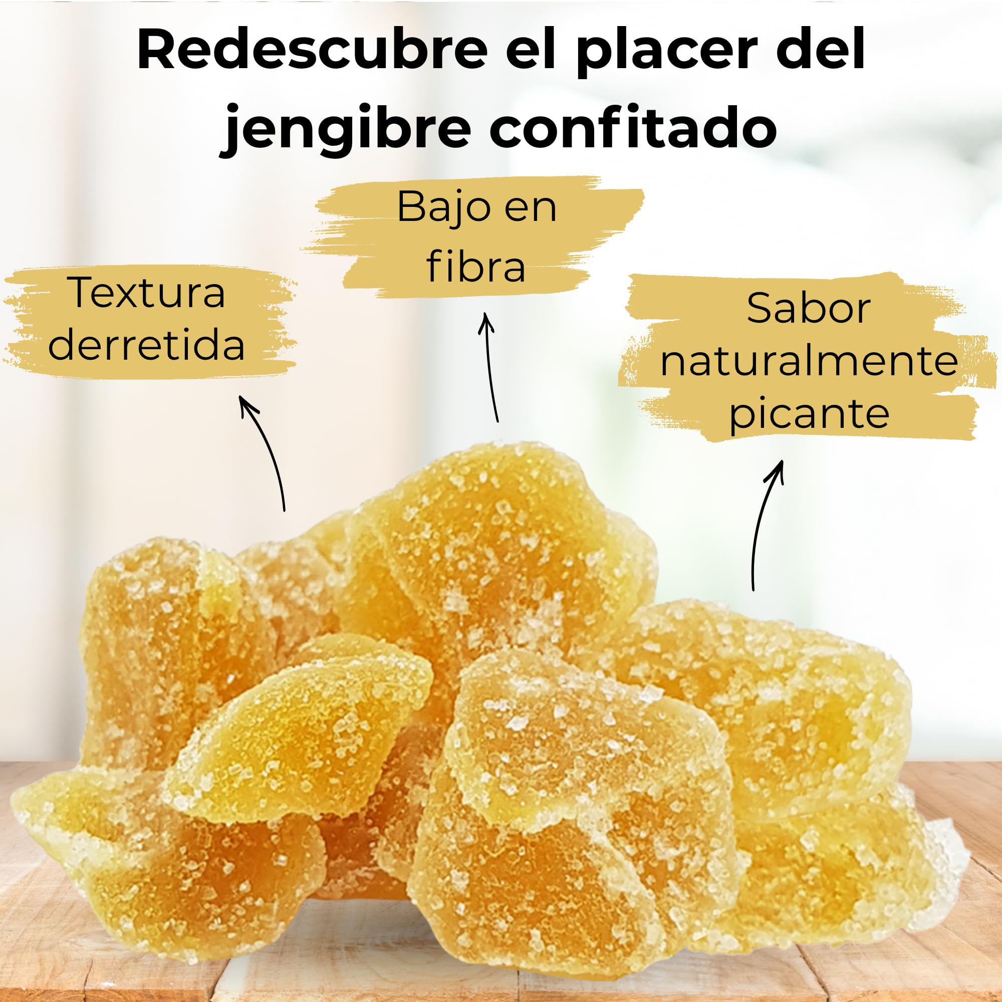 [MA] bio-épicerie | Jengibre confitado BIO en cubitos | 870G | Suelto en confección | Certificado ecológico | Fruta confitada