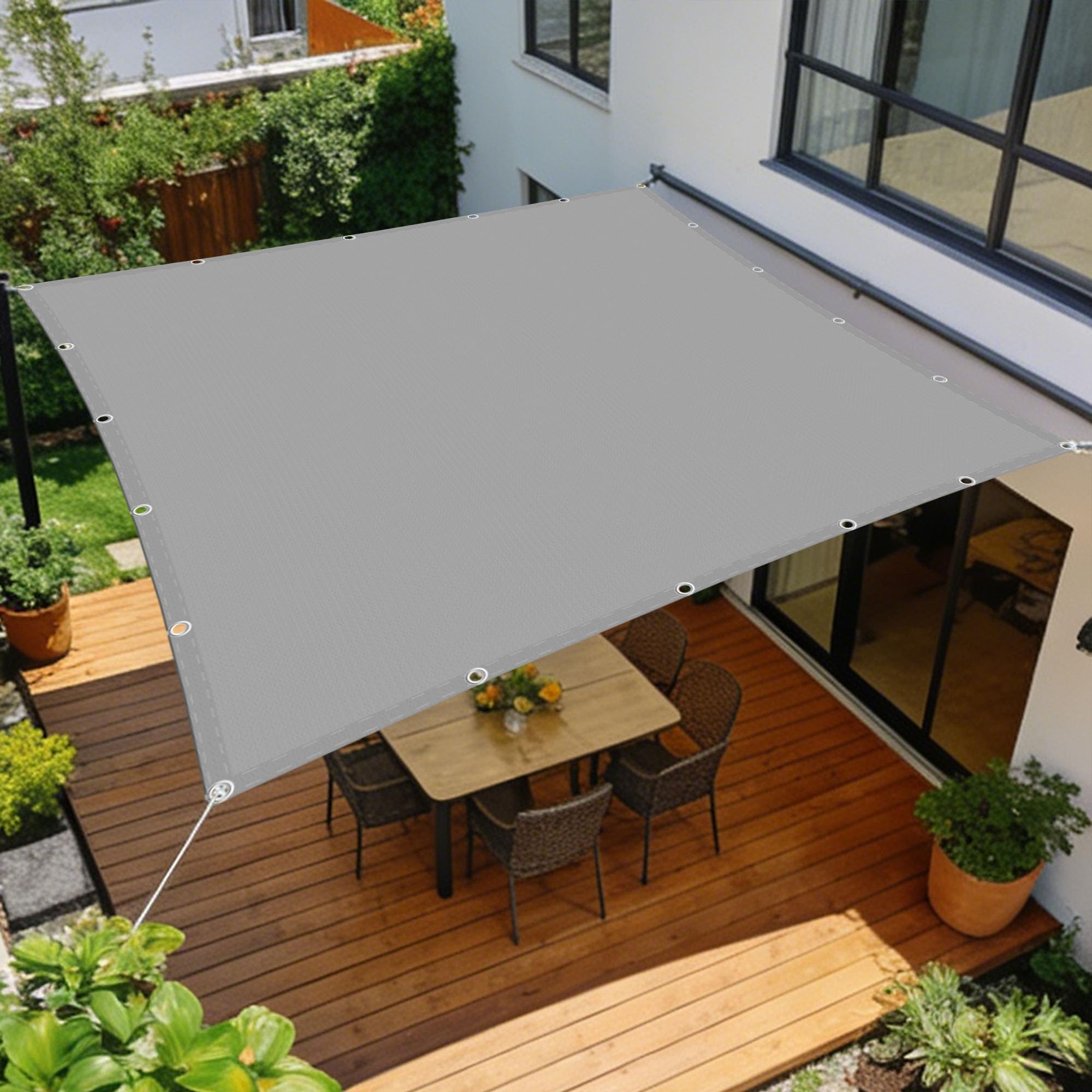 Toile ombrage imperméable rectangulaire 3x4 résistant à l'eau gris