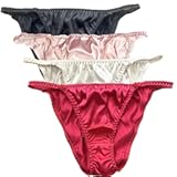 4 Pack Women&apos;s Sexy Pure Silk Panties