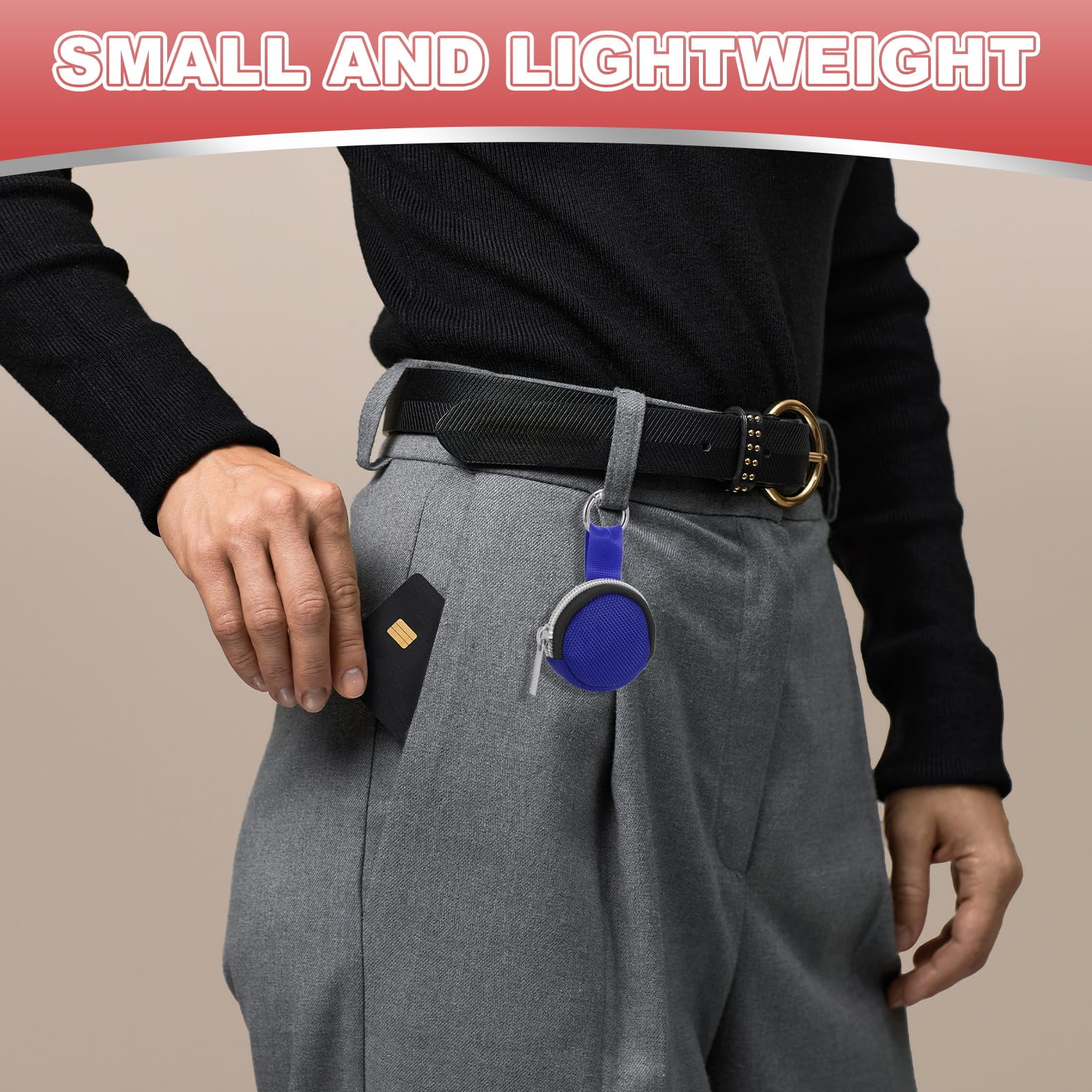 Custodia Portachiavi Per Anelli Da Viaggio: Organizer Anti-smarrimento In Tessuto Oxford Rosa, Diametro 5 Cm. Protegge Anelli E Gioielli In Borsa O Alle Chiavi. - 5
