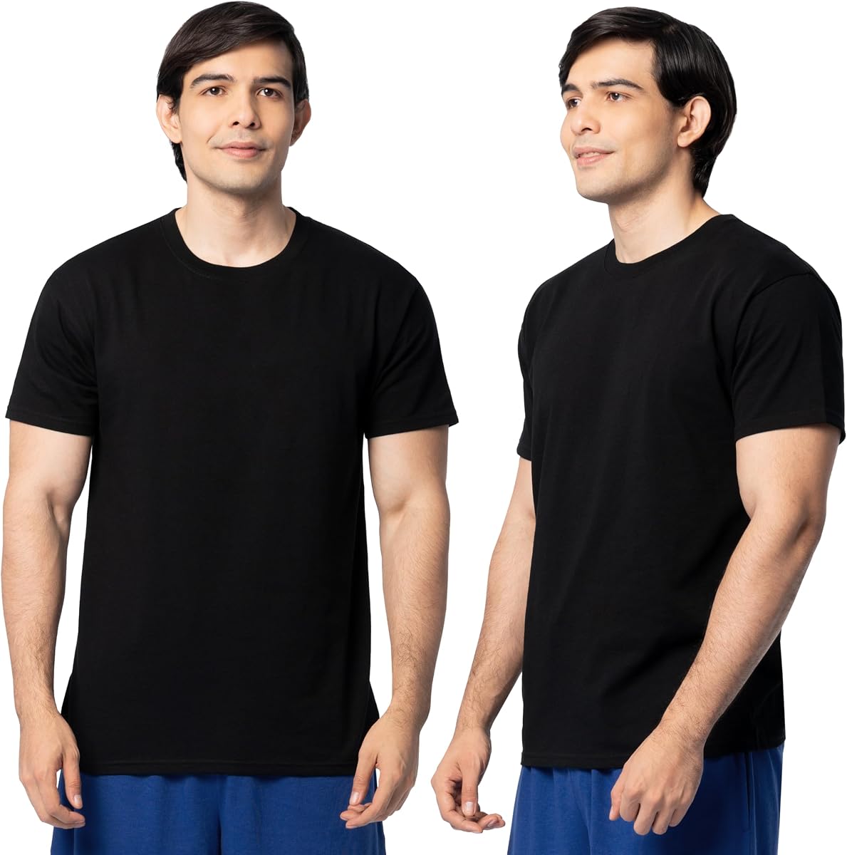 Fruit of the Loom Camisetas de manga corta de algodón Eversoft para hombre, paquete de 2