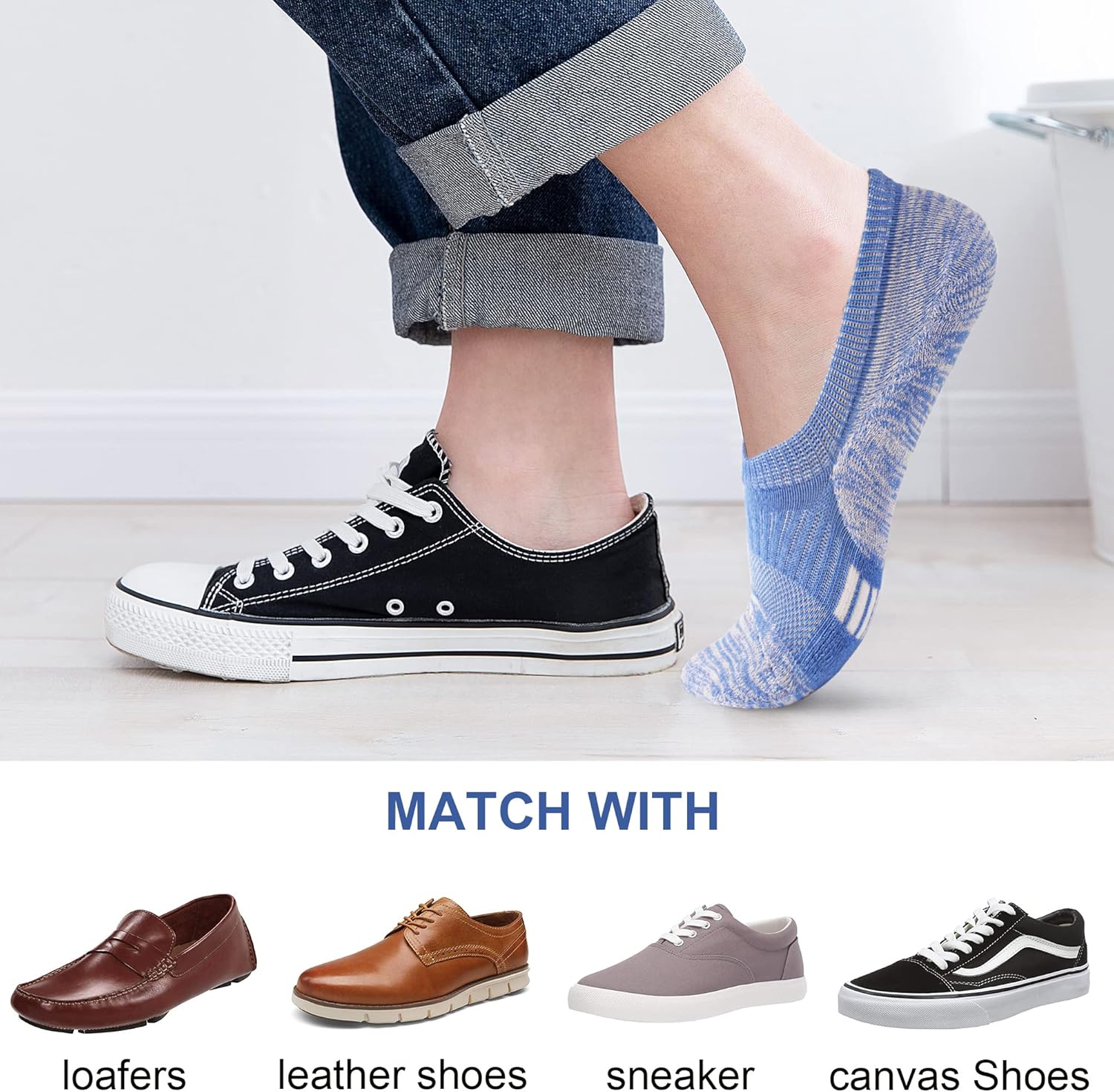 Gonii Womens No Show Socks Athletic Ankle Socks Cushioned Running Low Cut 5-8 Pairs - Image 2