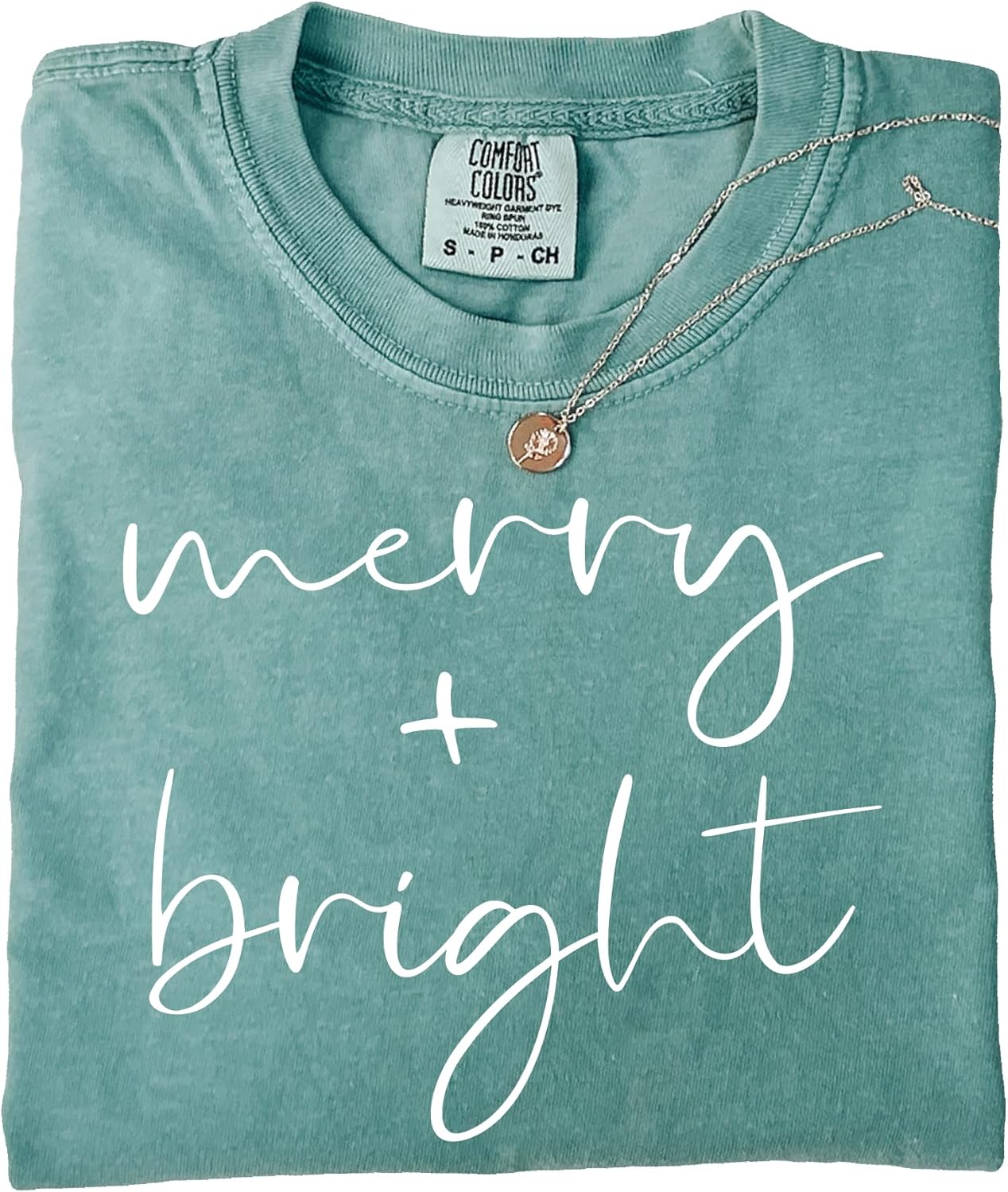 Comfort Colors® Merry and Bright Christmas T-Shirt: Cute Festive Holiday Outfit, Family Xmas Gift - Image 3