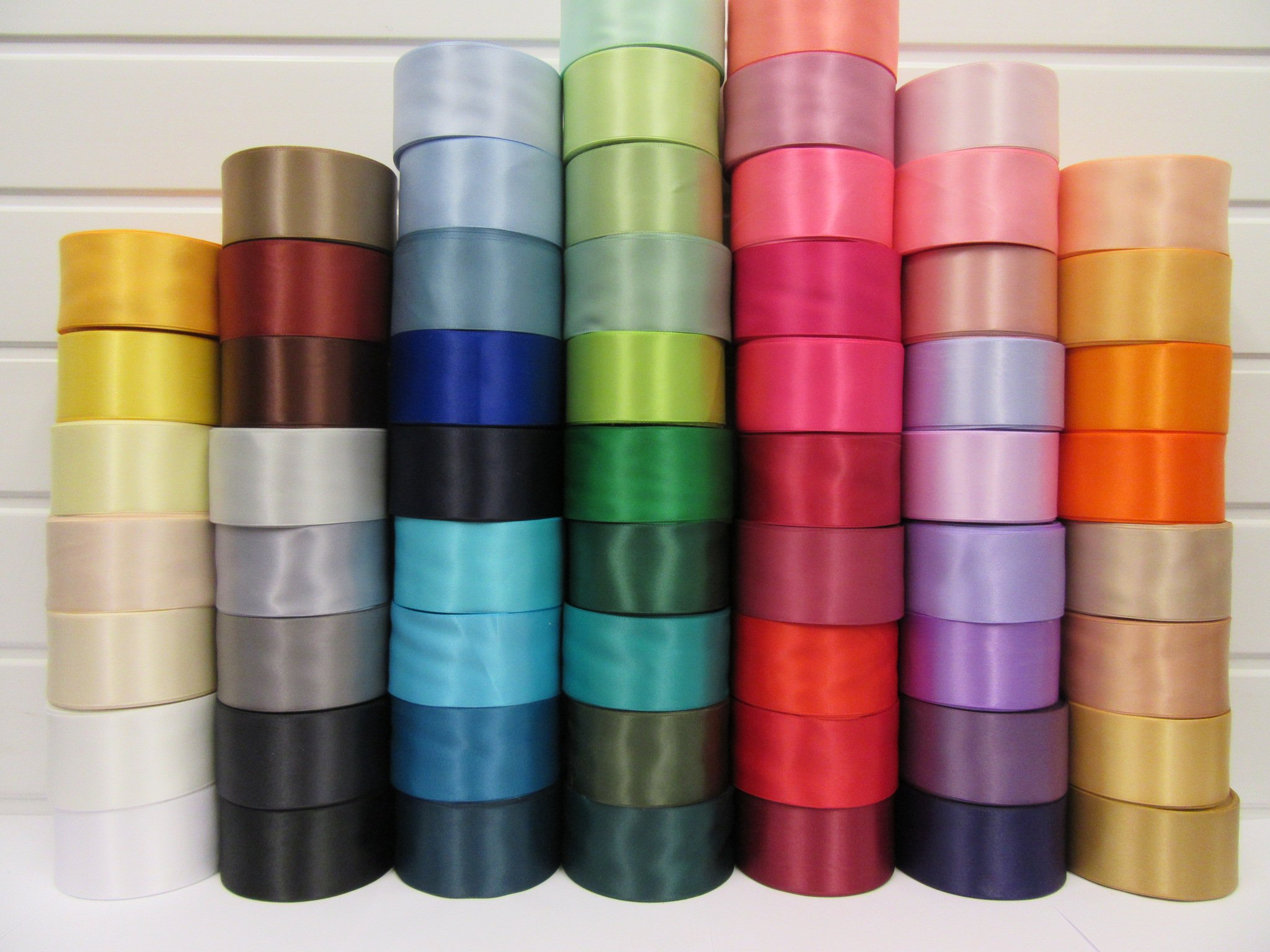 1 Full Roll Reel of 50mm Satin Ribbon x 25 metres Double Sided Dark Shades 50 mm 5cm A+ (Military Dark Blue)