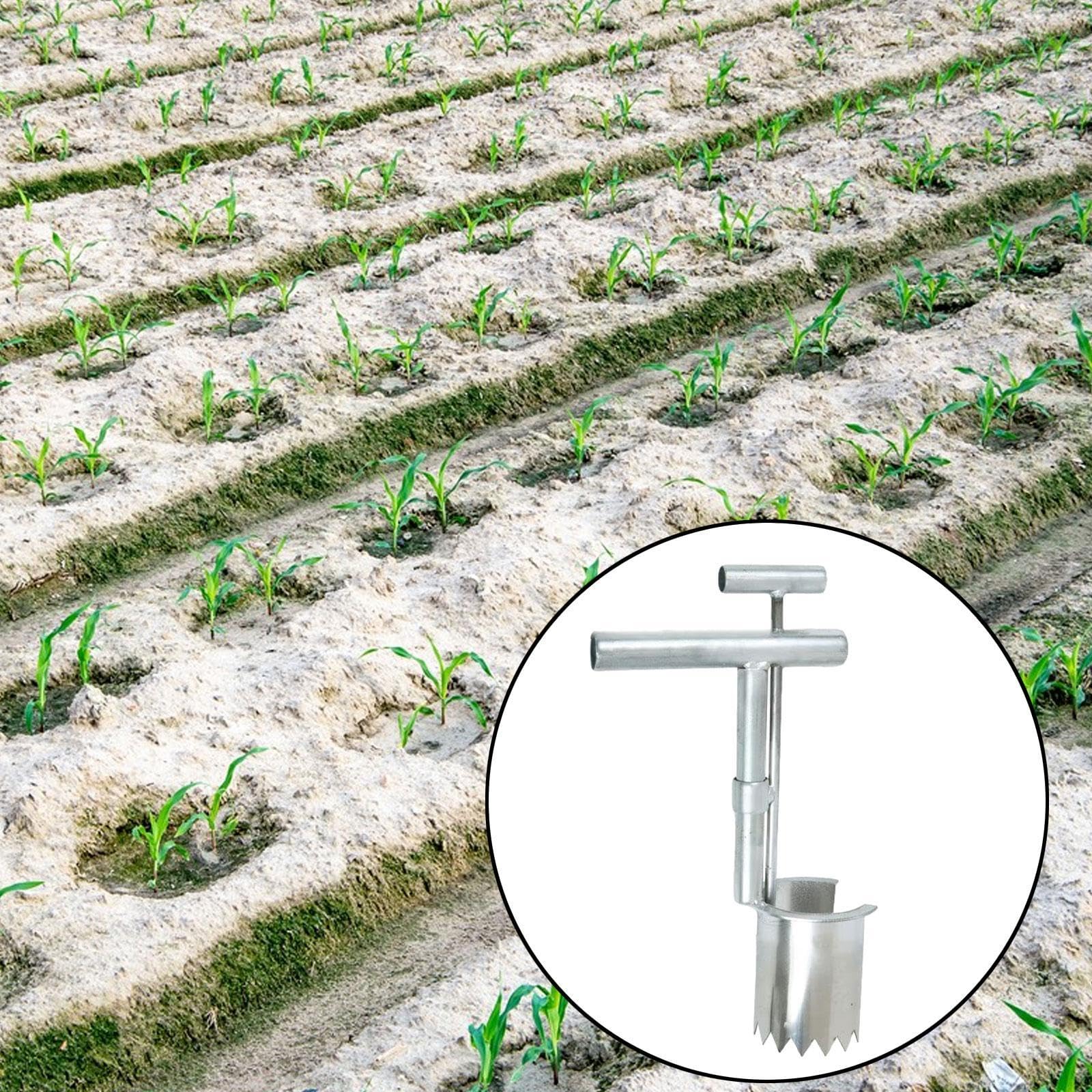 Generic Bulb Planter Tool Barrel Transplanter Versatile for Flowerbeds Garden Digging Tool Steel Bulb Digger